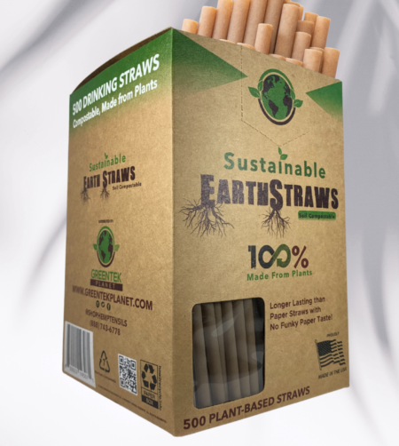 500 count box of 8-inch long, 6mm wide compostable hemp straws